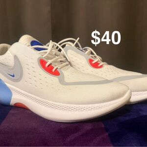 Nike White and Gray Sneakers with Red Accents